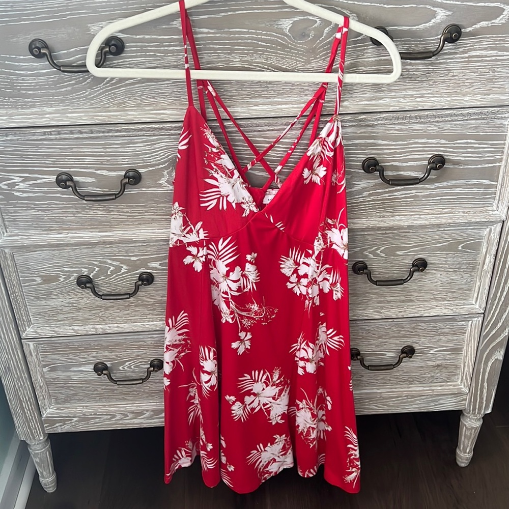 Tropical, strappy summer dress